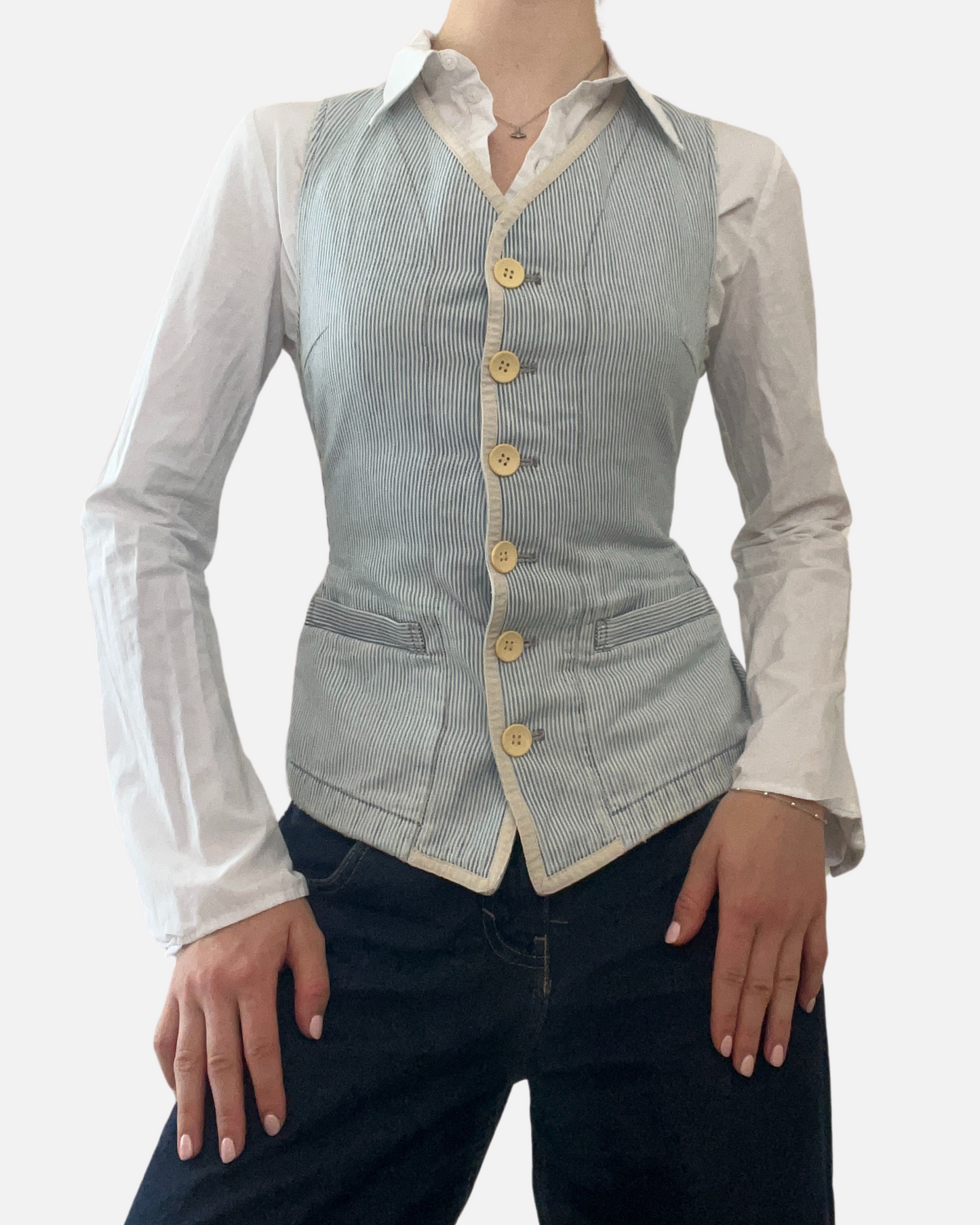 Marithé + François Girbaud fitted vest ☆ size S
