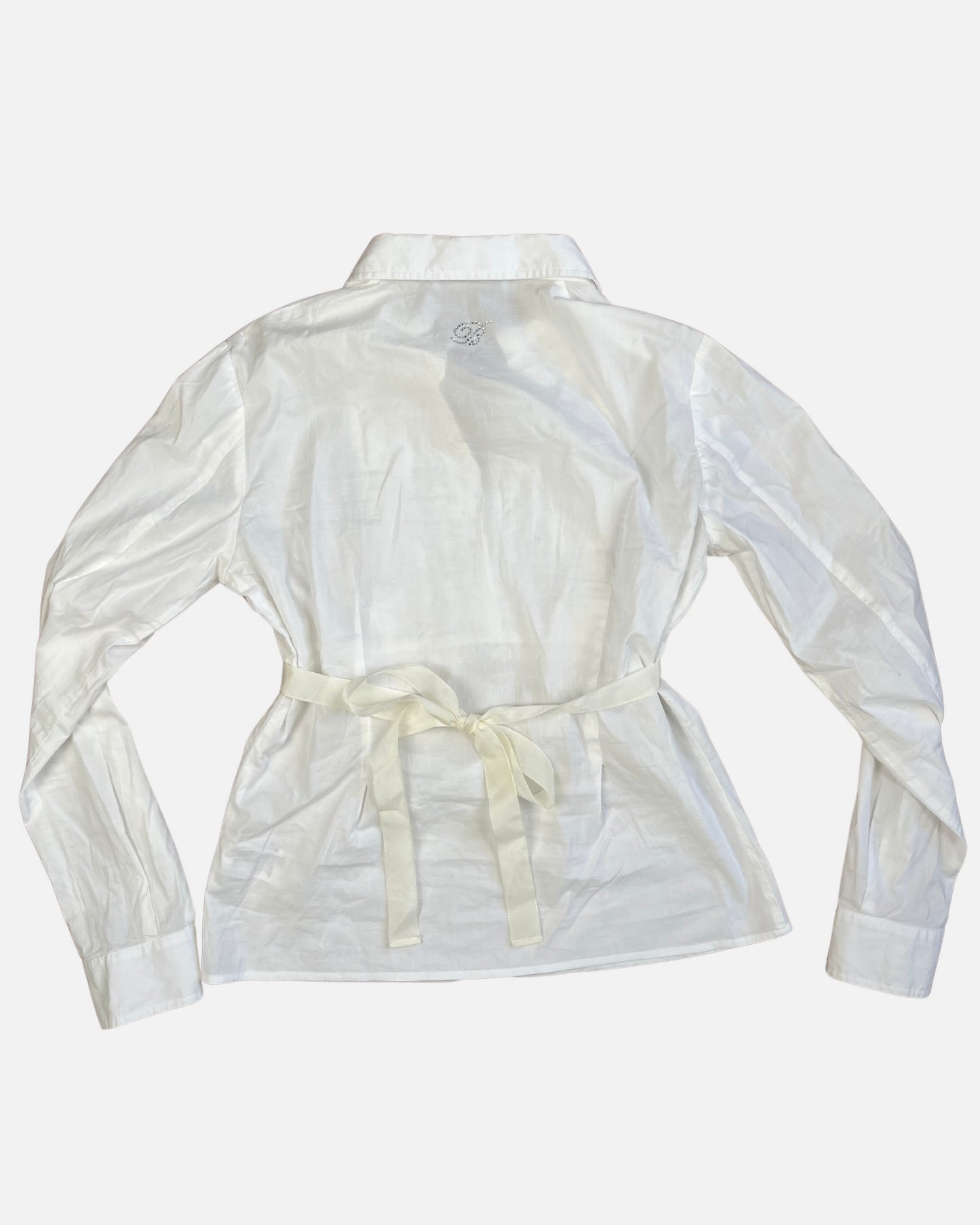 Blumarine rhinestone fitted shirt☆ size S