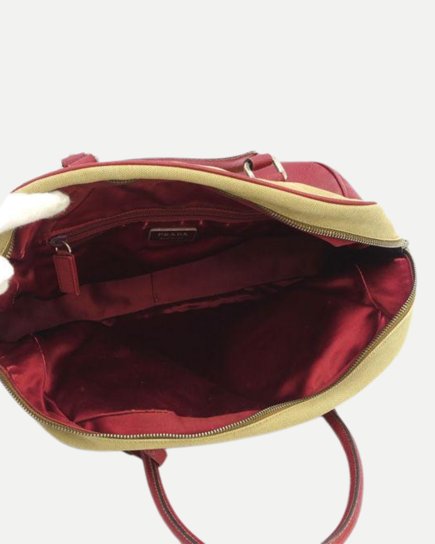 Prada Canapa Bauletto handbag beige red