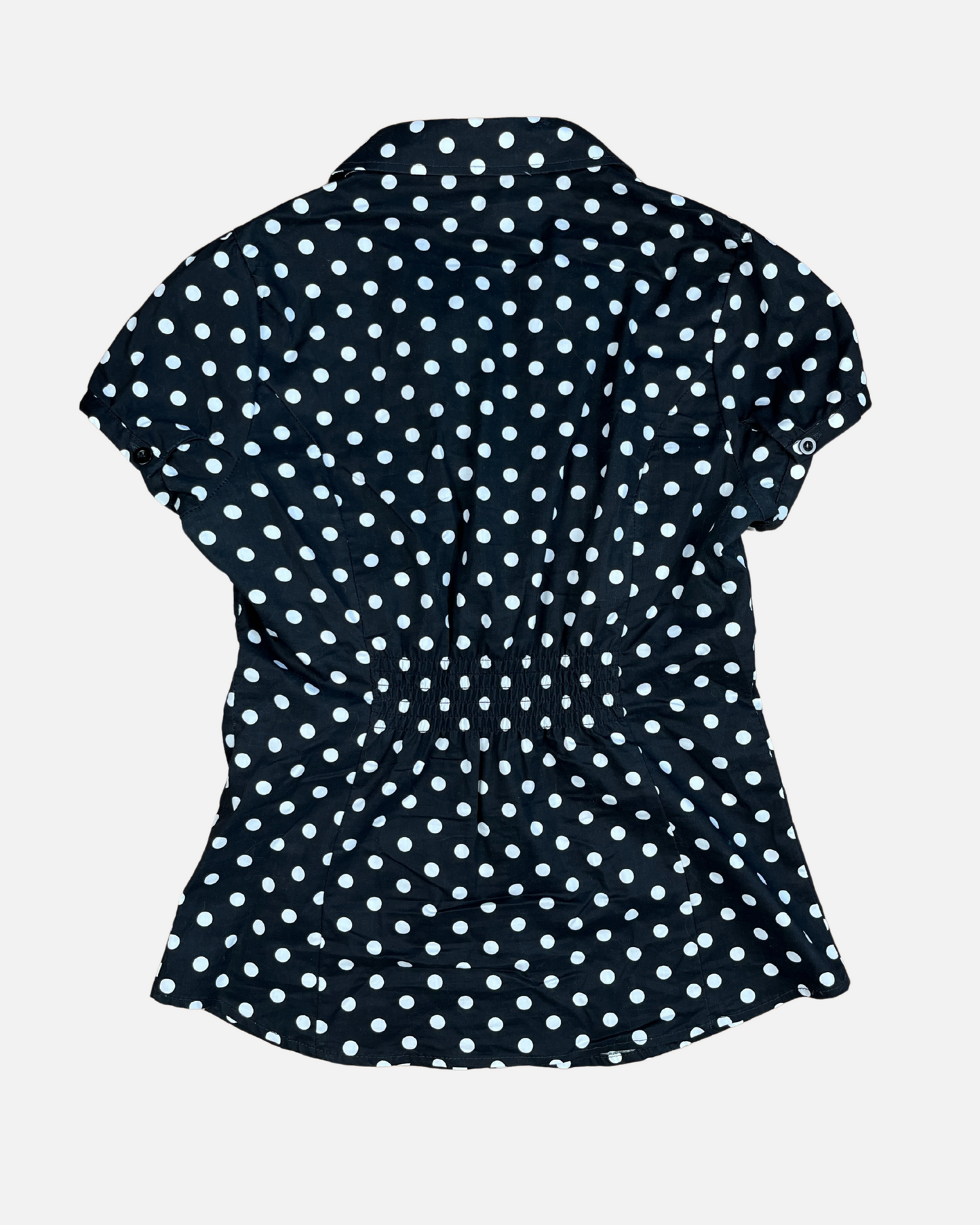 vintage polkadot fitted blouse top ☆ size S