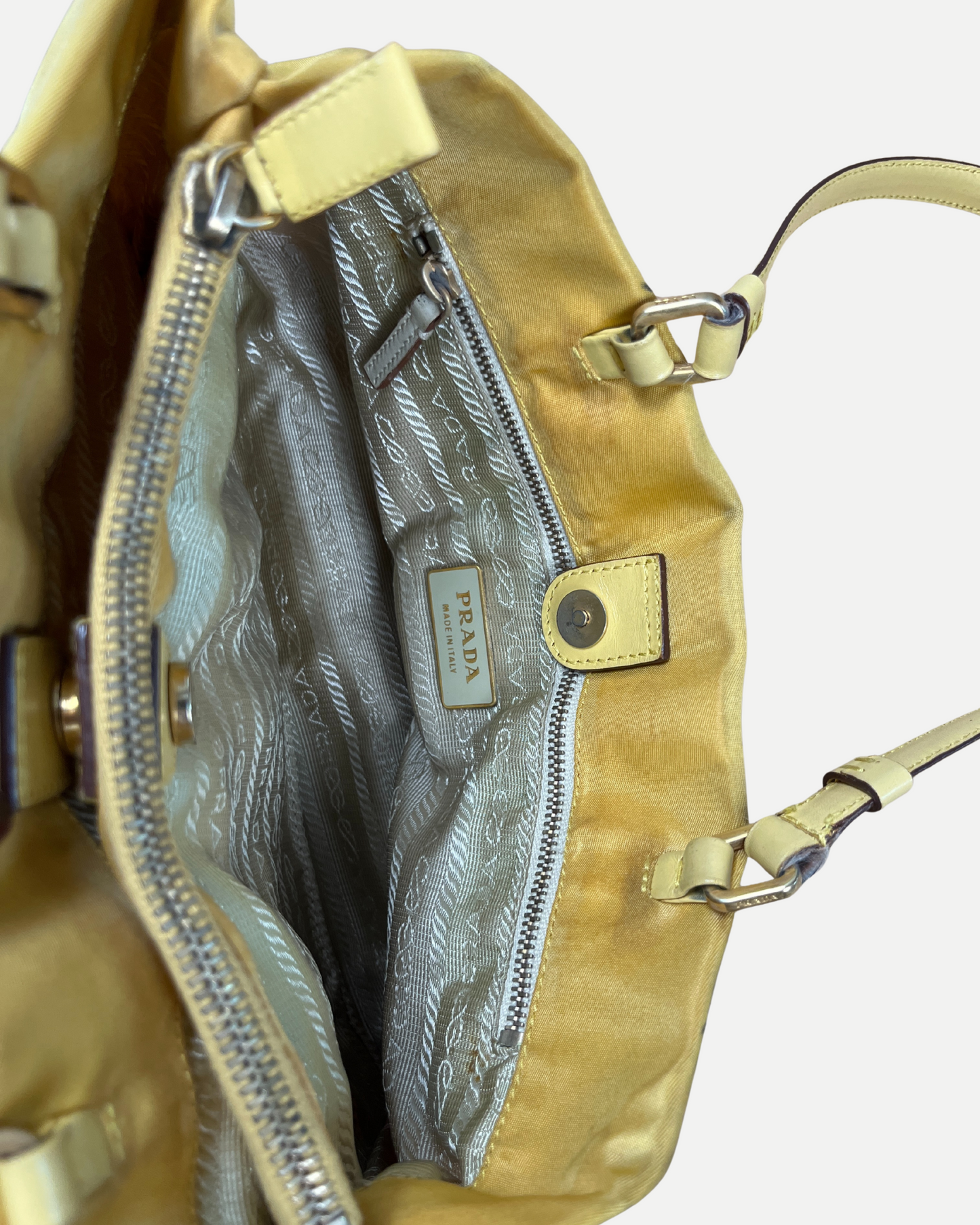 Prada 2001 nylon shoulder bag in yellow