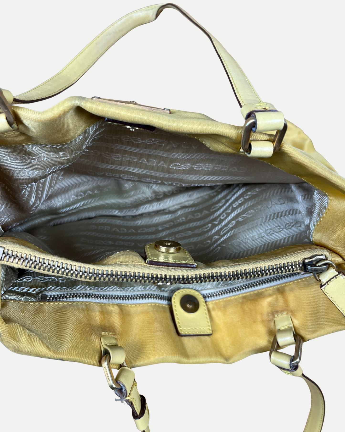Prada 2001 nylon shoulder bag in yellow