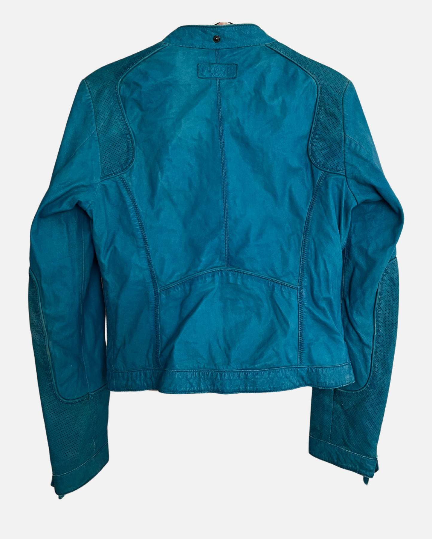 Vintage turquoise leather jacket ☆ size S