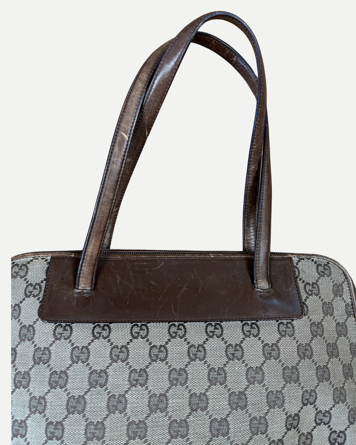 Gucci GG brown monogram laptop bag