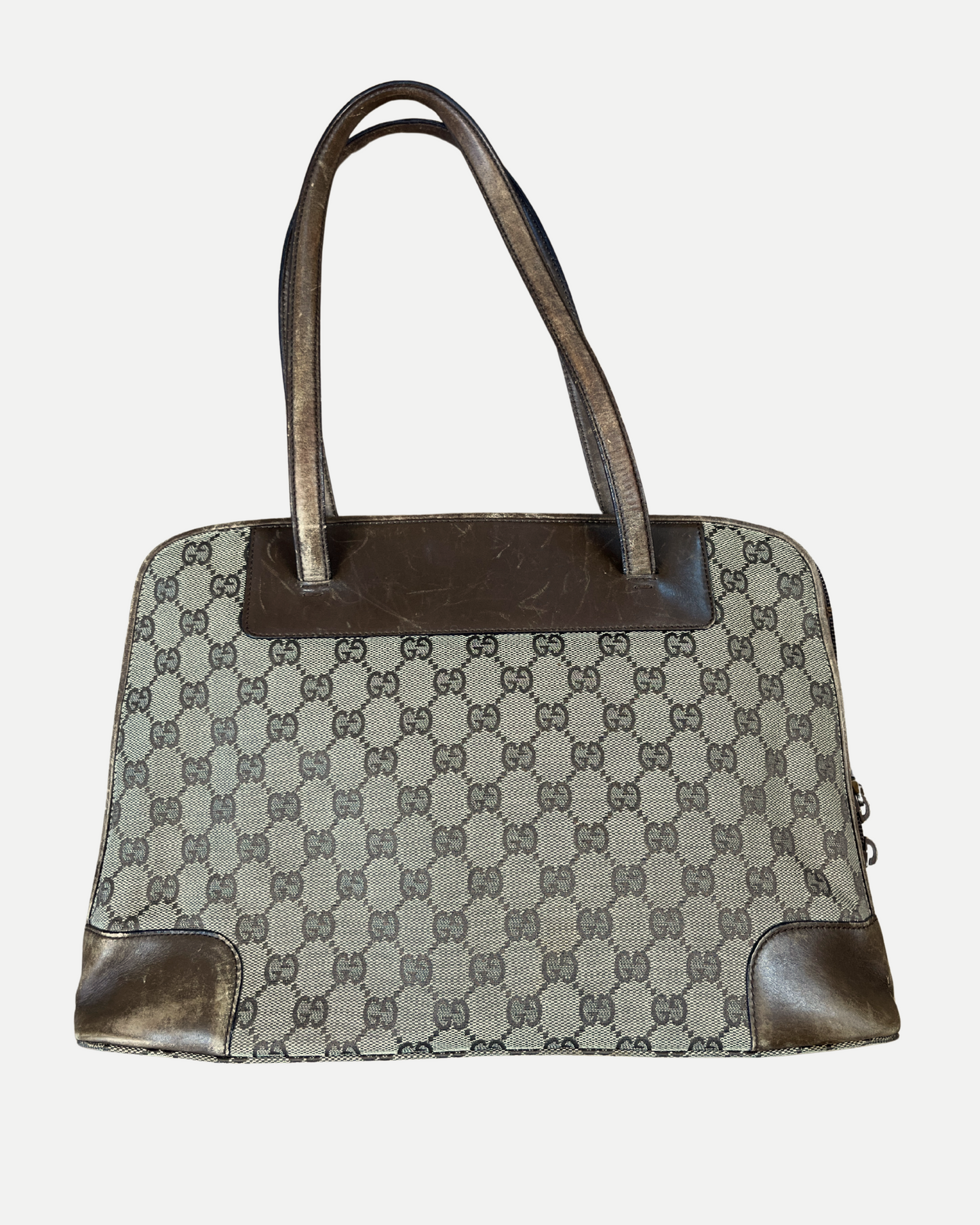 Gucci GG brown monogram laptop bag