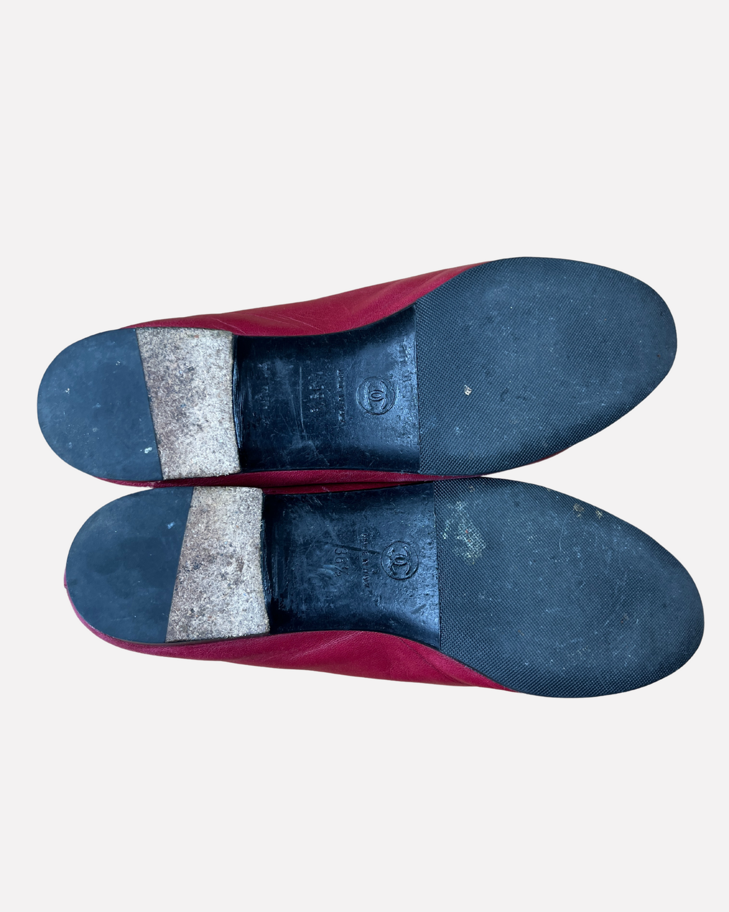 Chanel leather ballet flats in red ☆ size 38,5