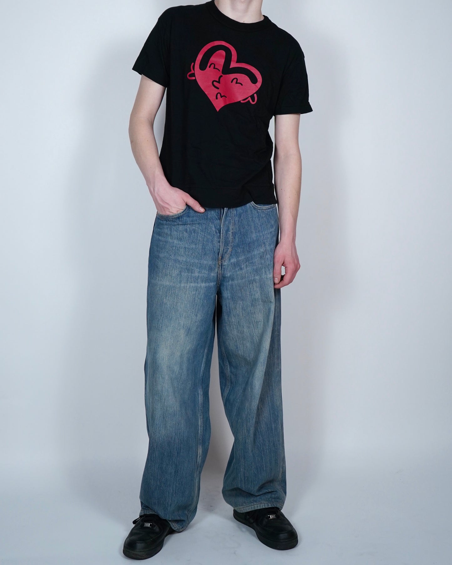 Evisu heart T-shirt ☆ size L