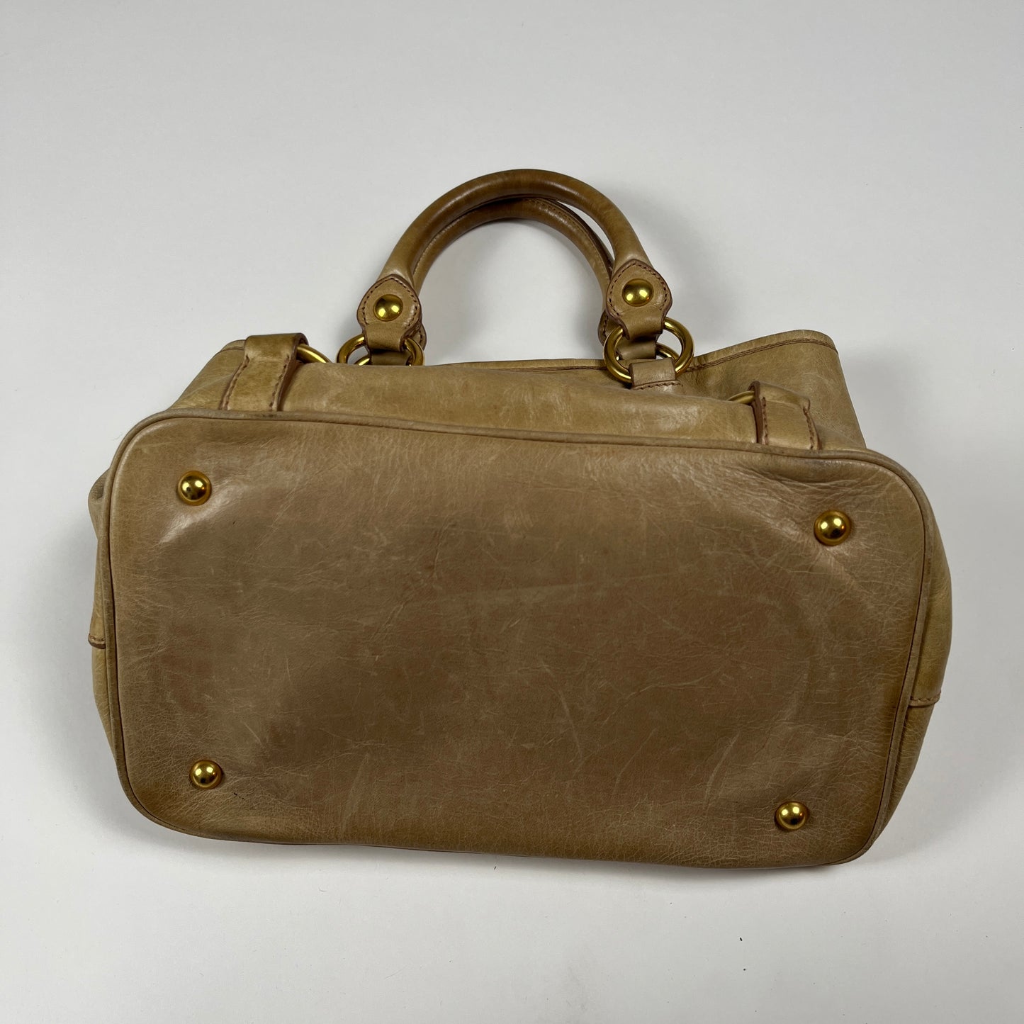 Miu Miu vitello leather 2way bag in beige