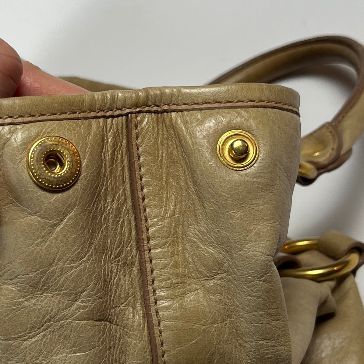 Miu Miu vitello leather 2way bag in beige
