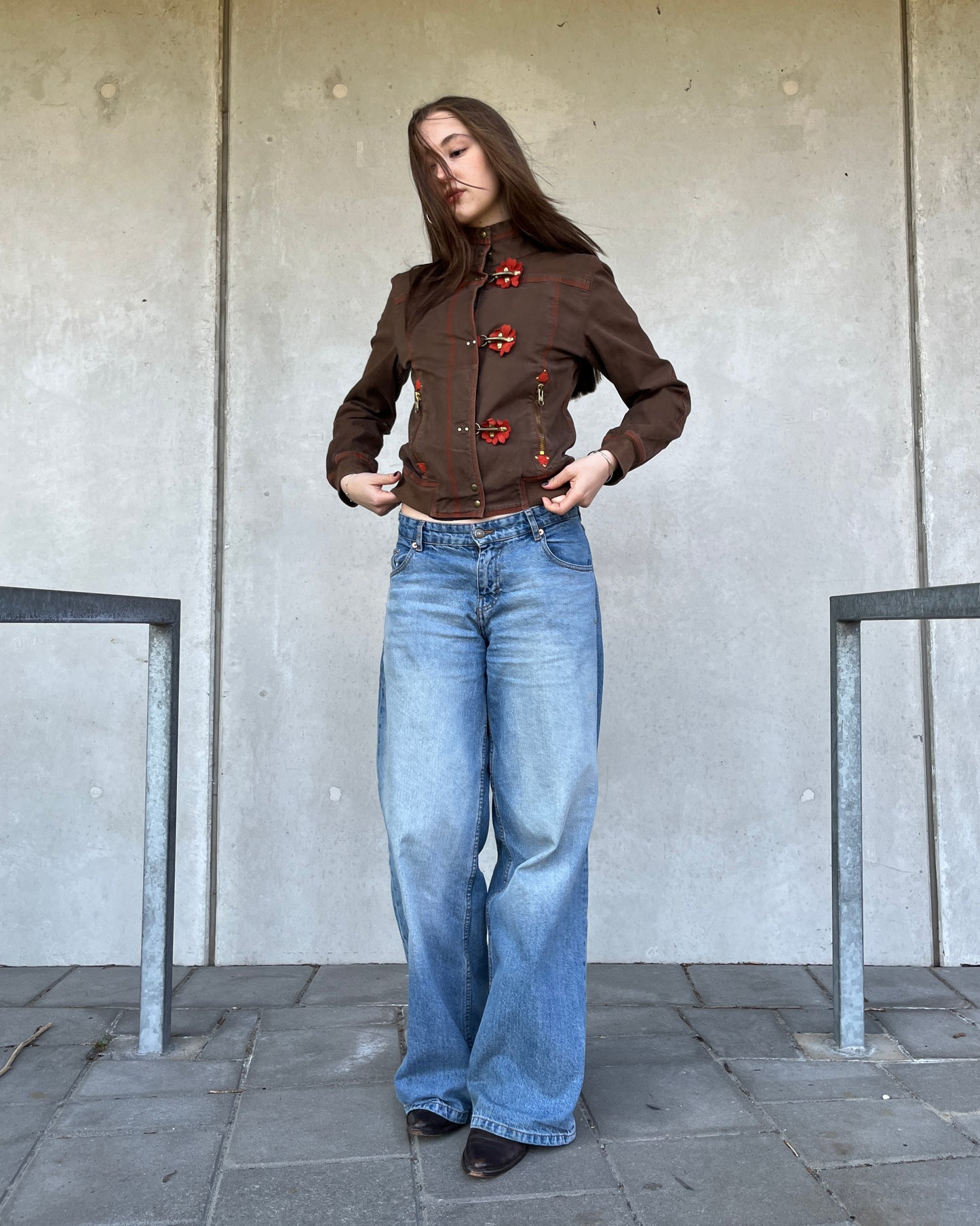 Fay 2000's fireman jacket with flower details ☆ size S