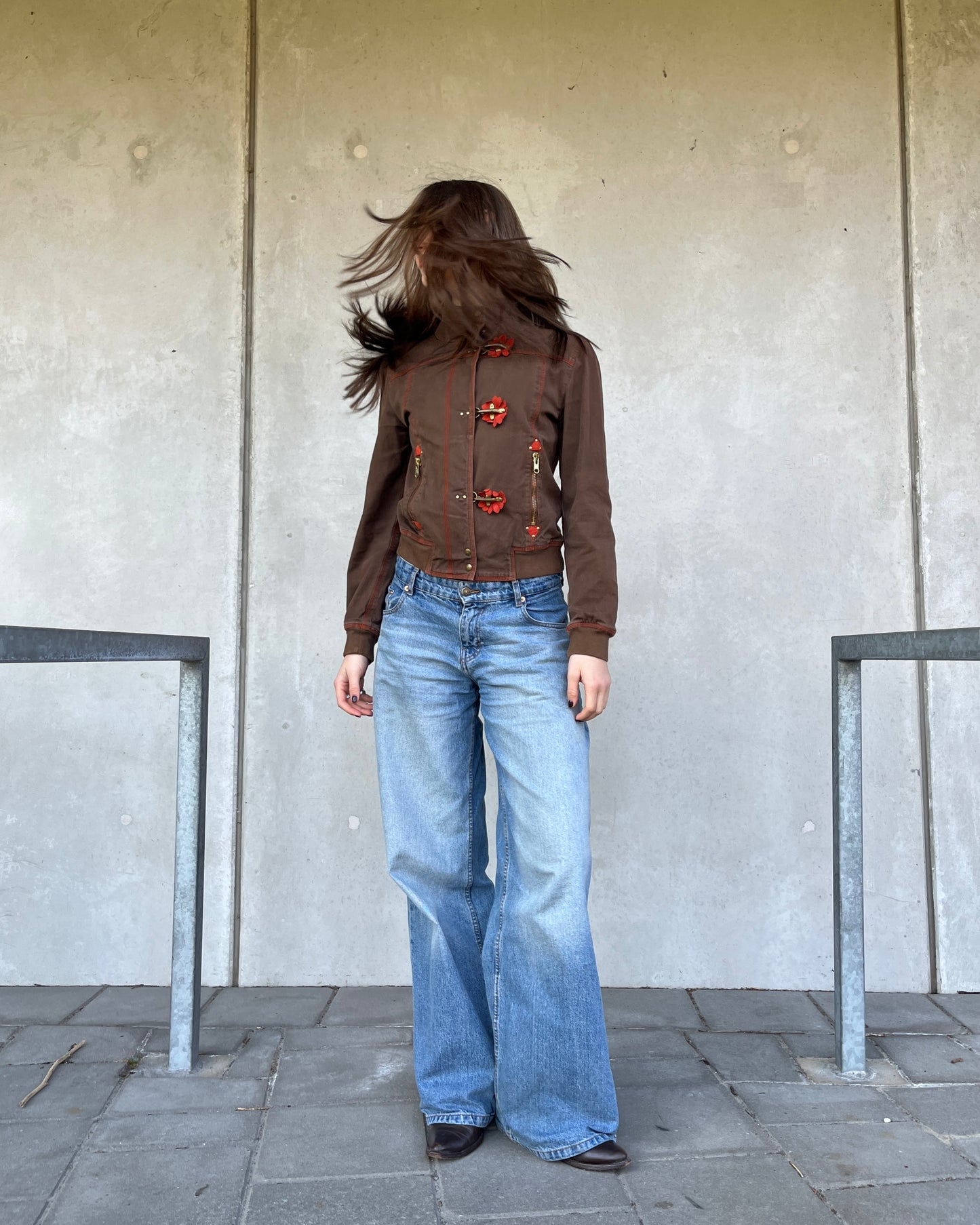 Fay 2000's fireman jacket with flower details ☆ size S