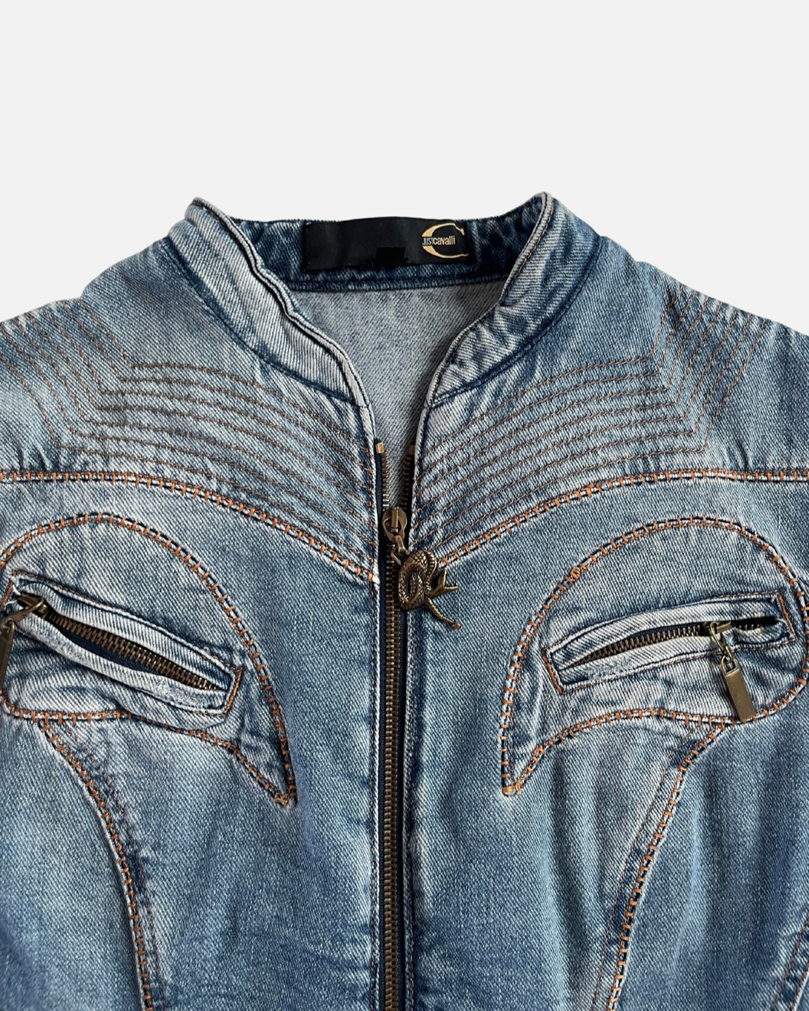 Cavalli denim moto jacket ☆ size M