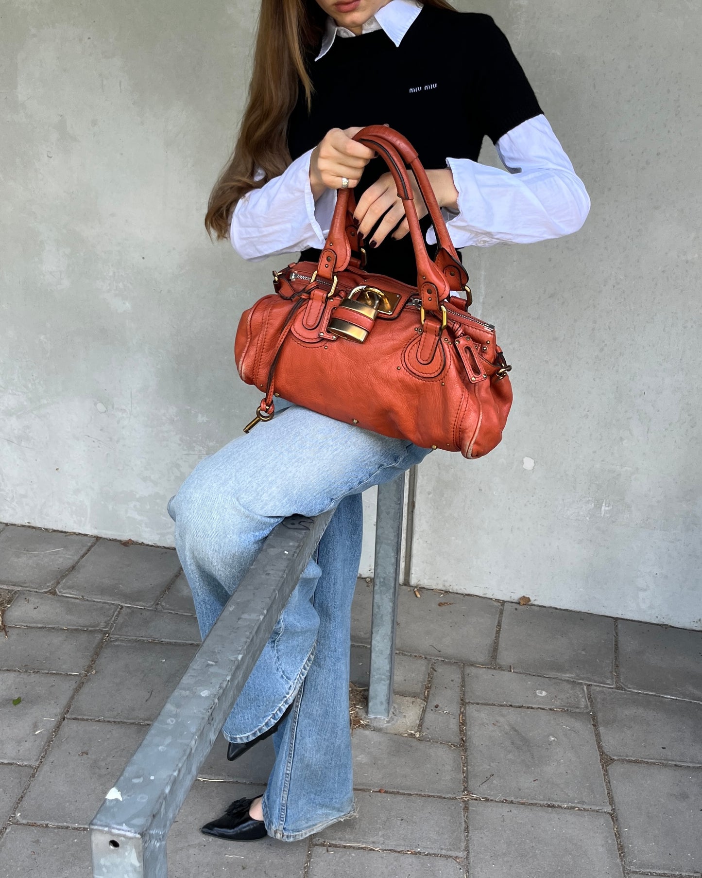 Chloé Paddington Bag in rusty orange