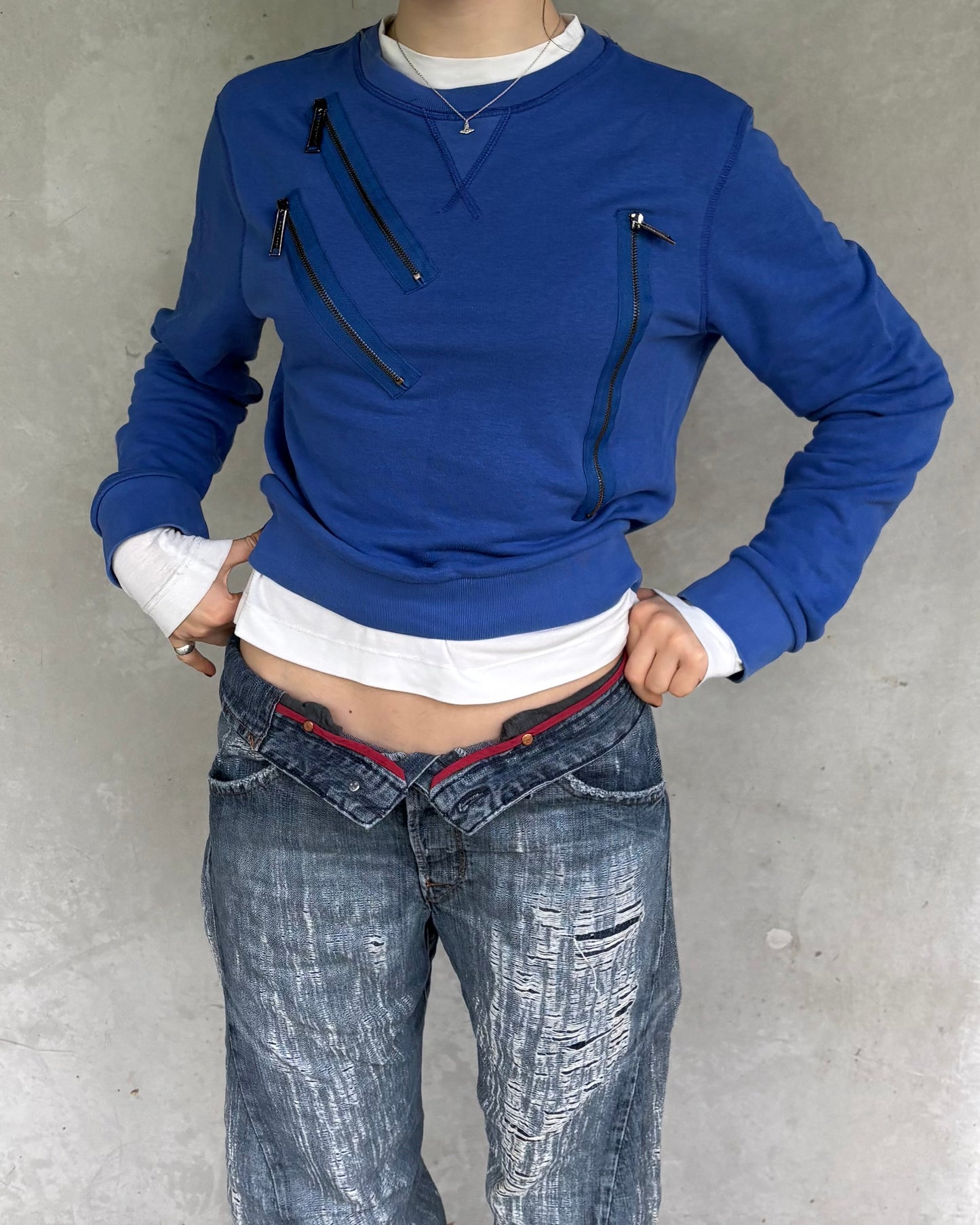 Dsquared2 zip-detail sweatshirt ☆ size M