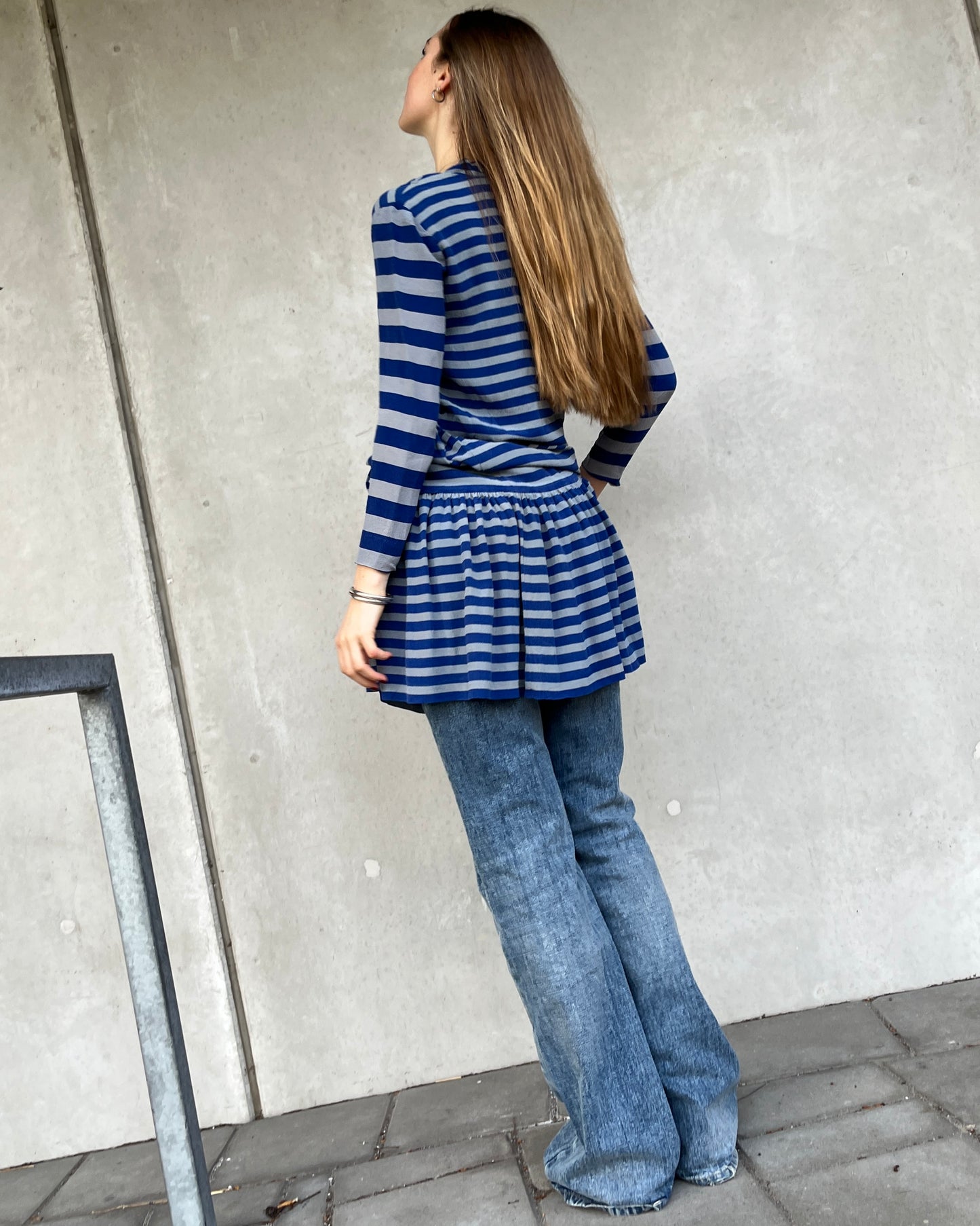 Vintage Christian Dior Striped Silk Dress