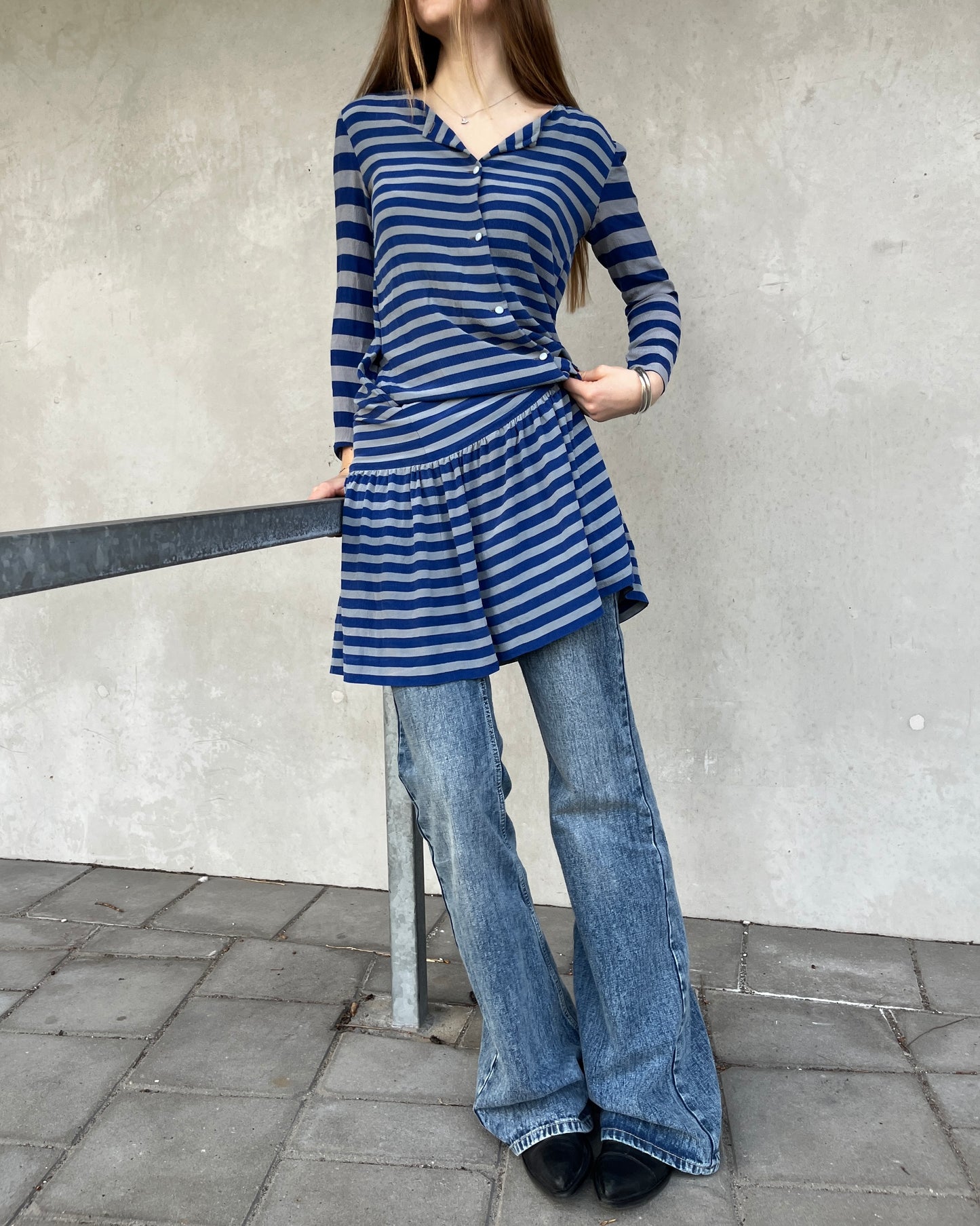 Vintage Christian Dior Striped Silk Dress