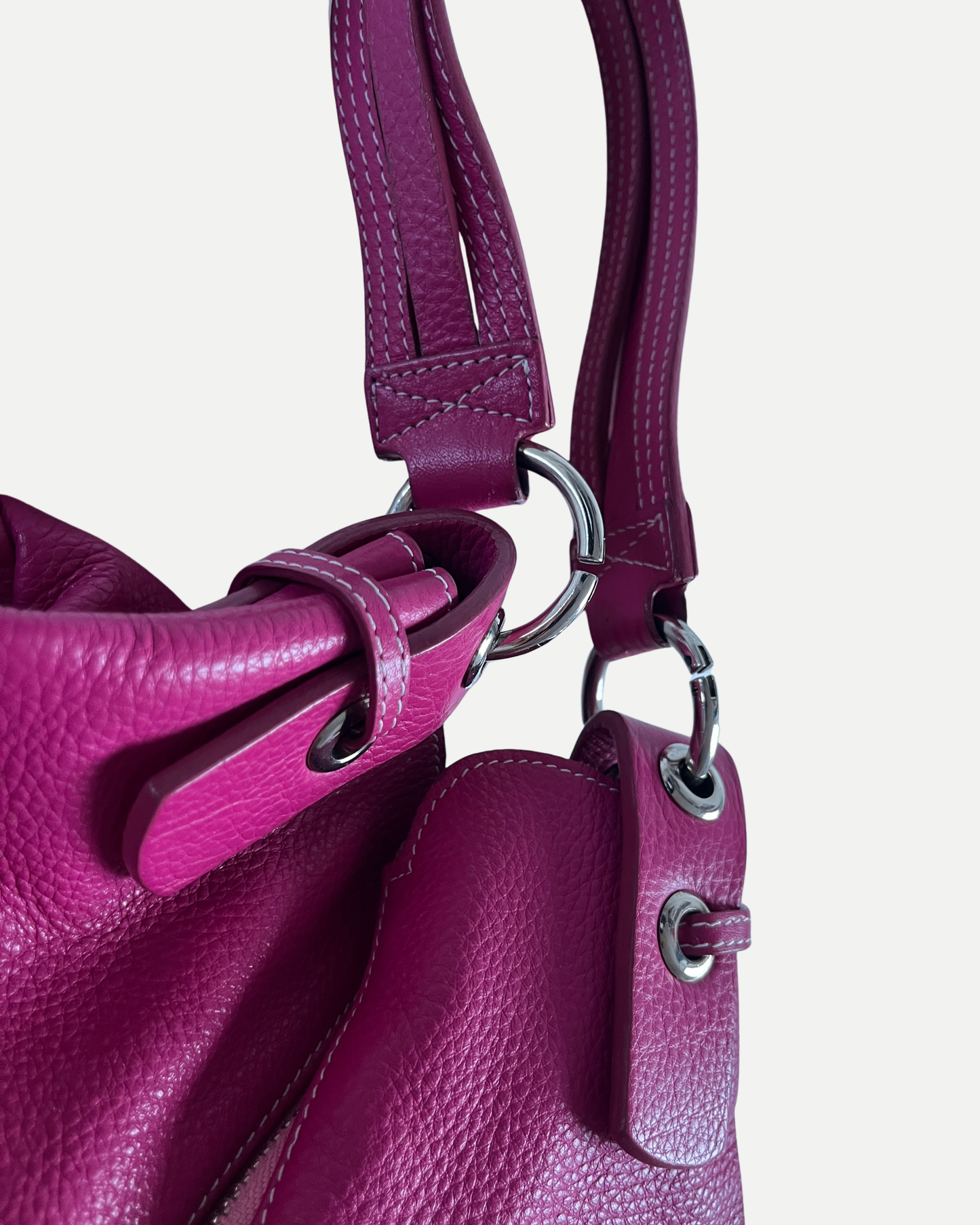 Miu Miu archival Vitello pebbled leather shoulder bag fuchsia pink