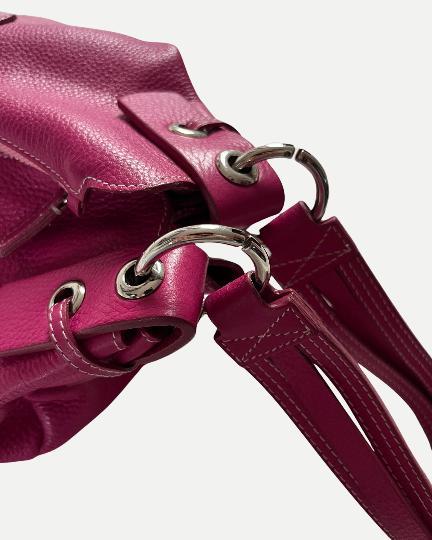 Miu Miu archival Vitello pebbled leather shoulder bag fuchsia pink