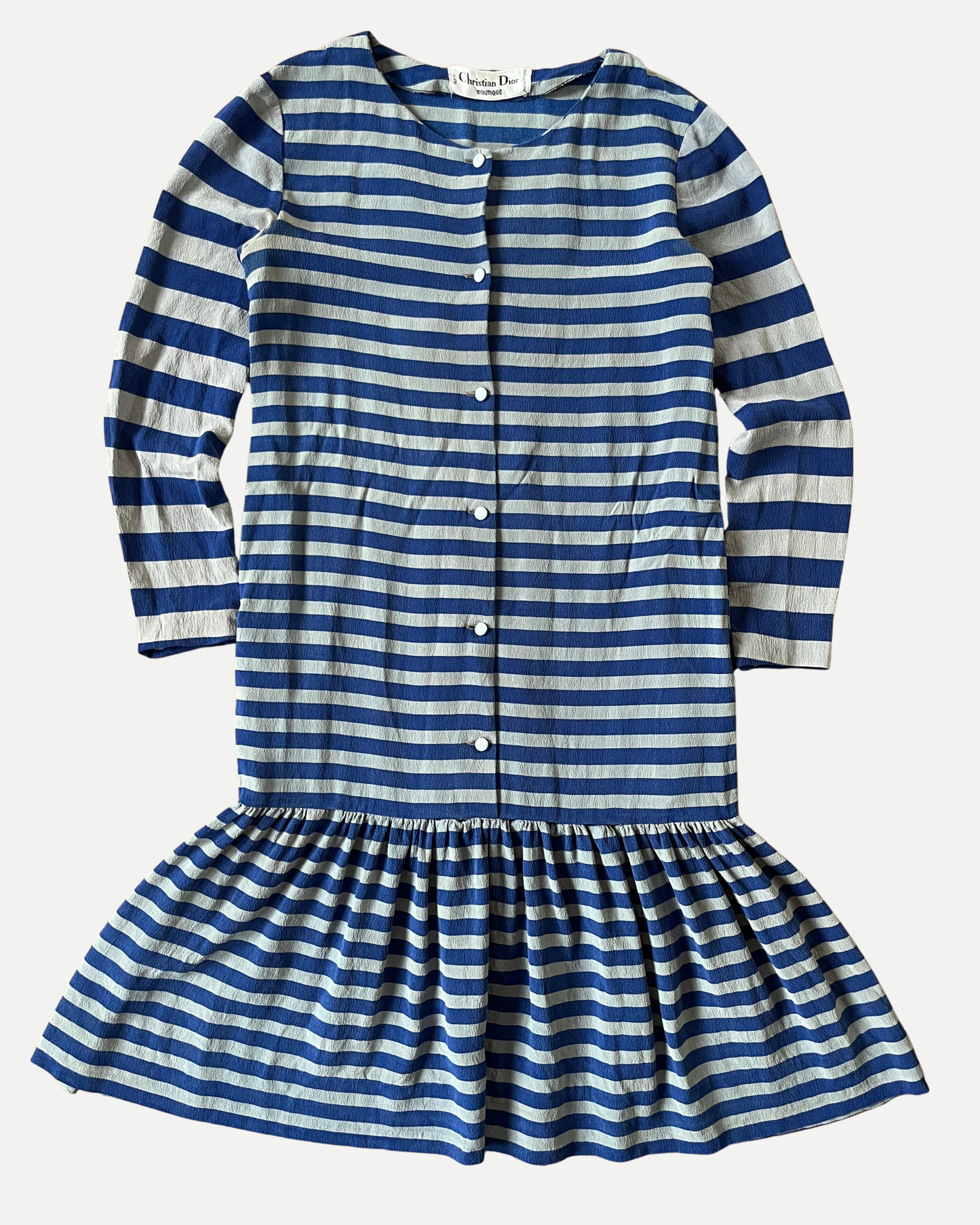 Vintage Christian Dior Striped Silk Dress