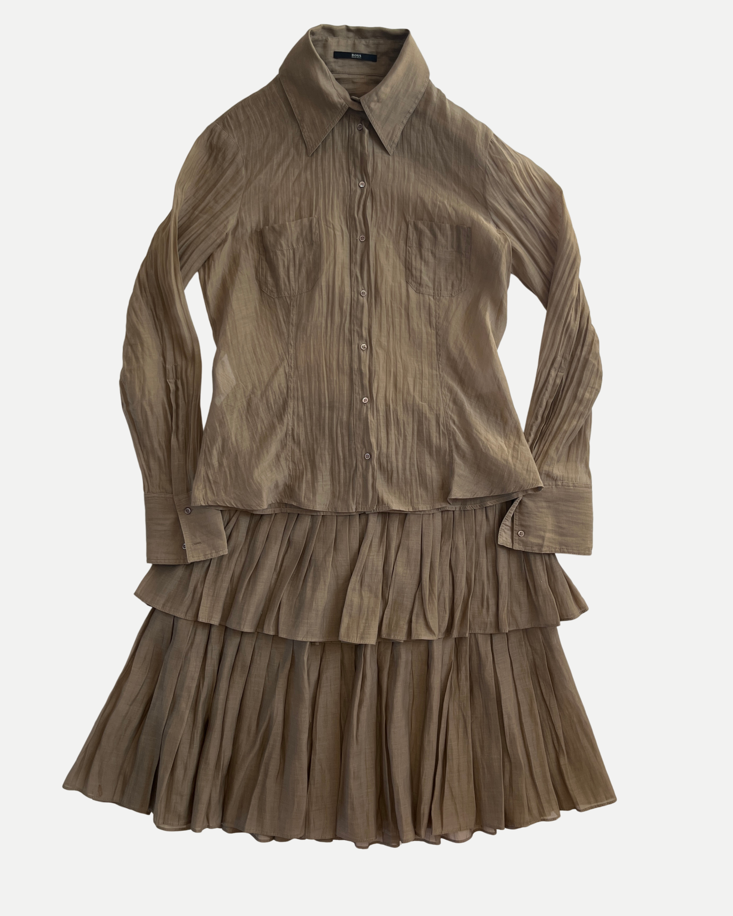 Hugo Boss silk blend top & skirt set ☆ size 38