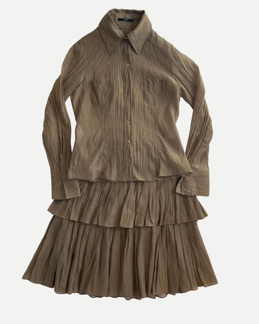 Hugo Boss silk blend top & skirt set ☆ size 38