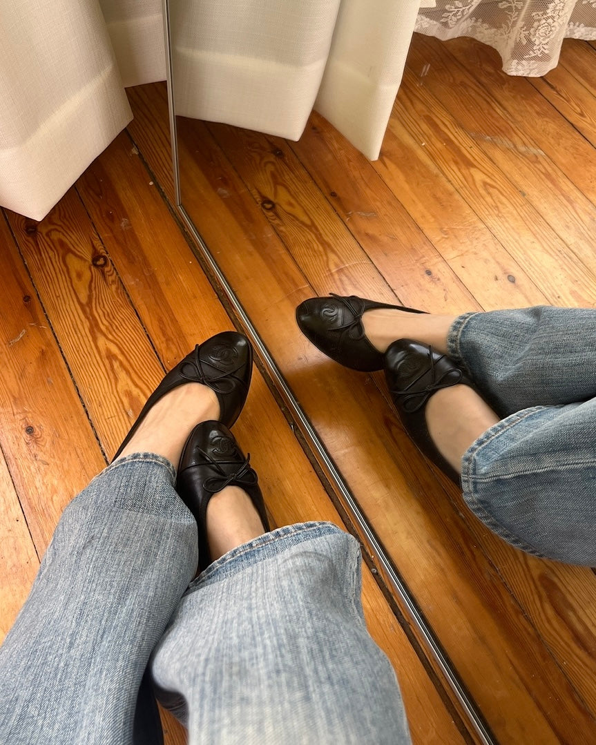 Chanel ballet flats in black☆size 38