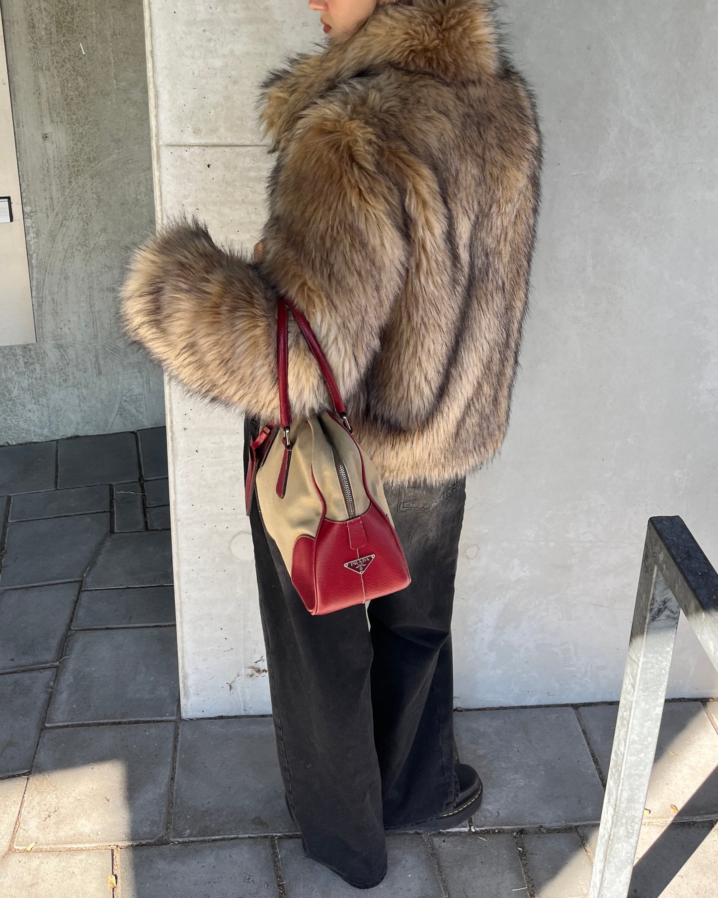 Prada Canapa Bauletto handbag beige red