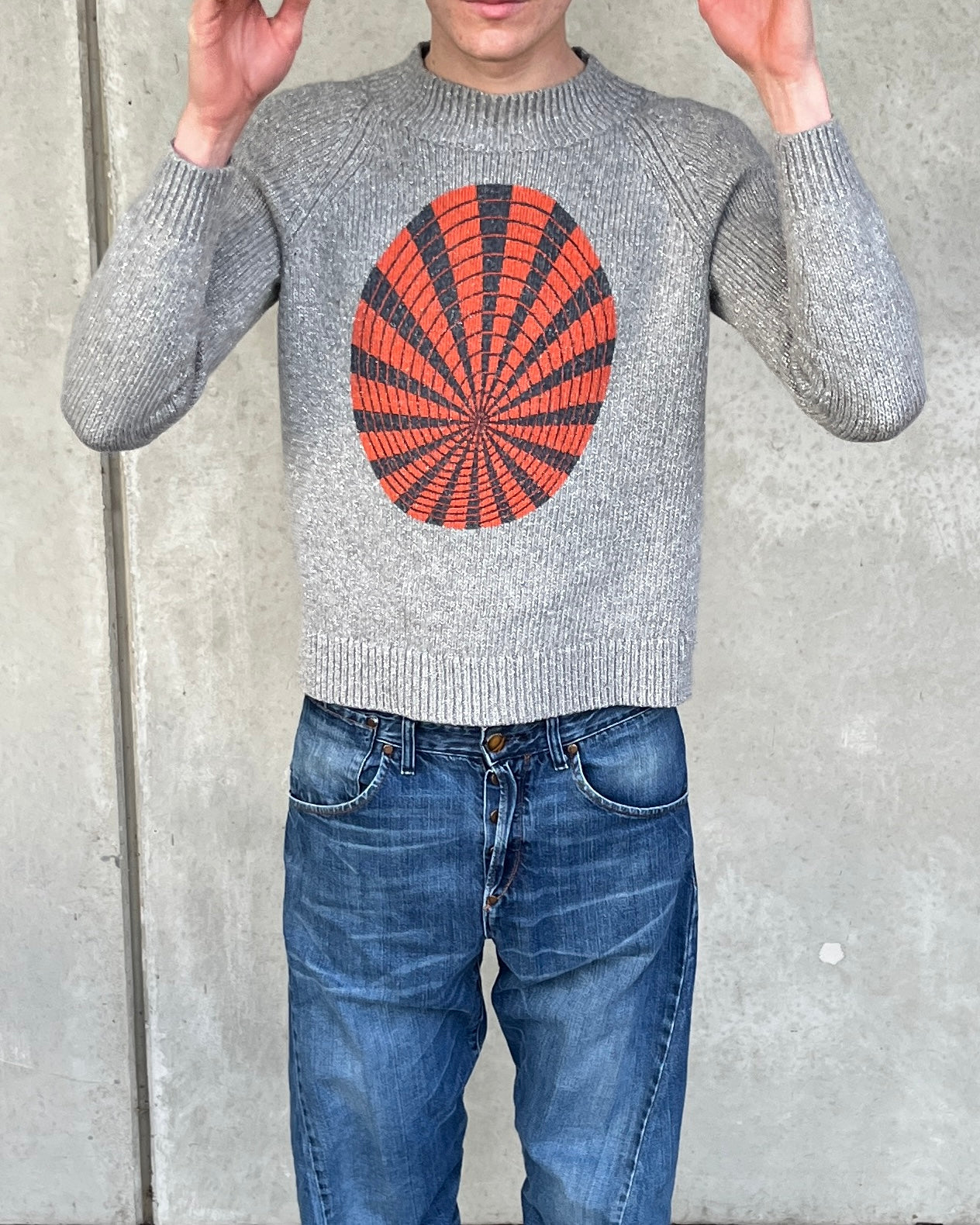 Dries Van Noten 90s Graphic Illusion knit ☆size S