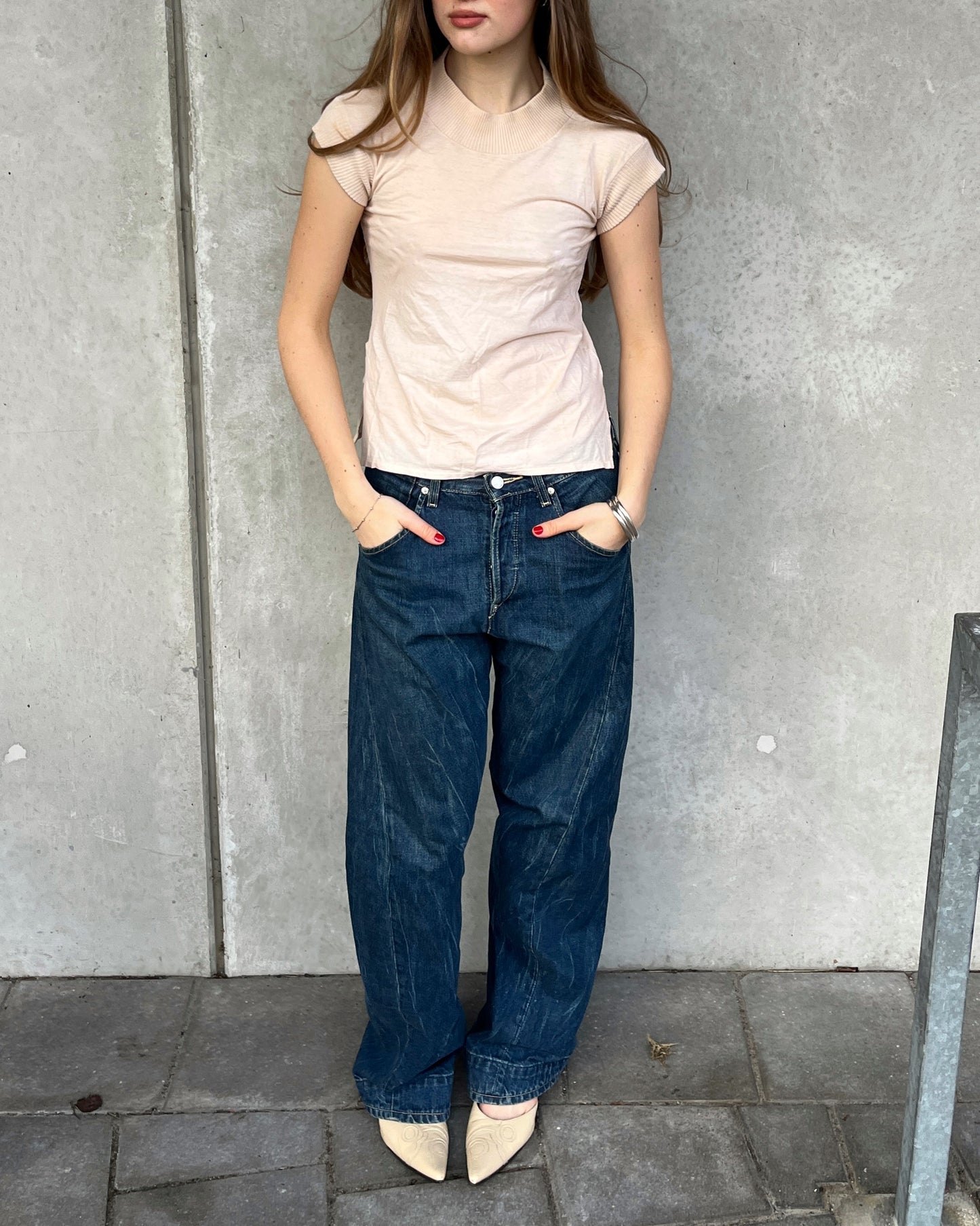 Miu Miu distressed cotton top☆ size S