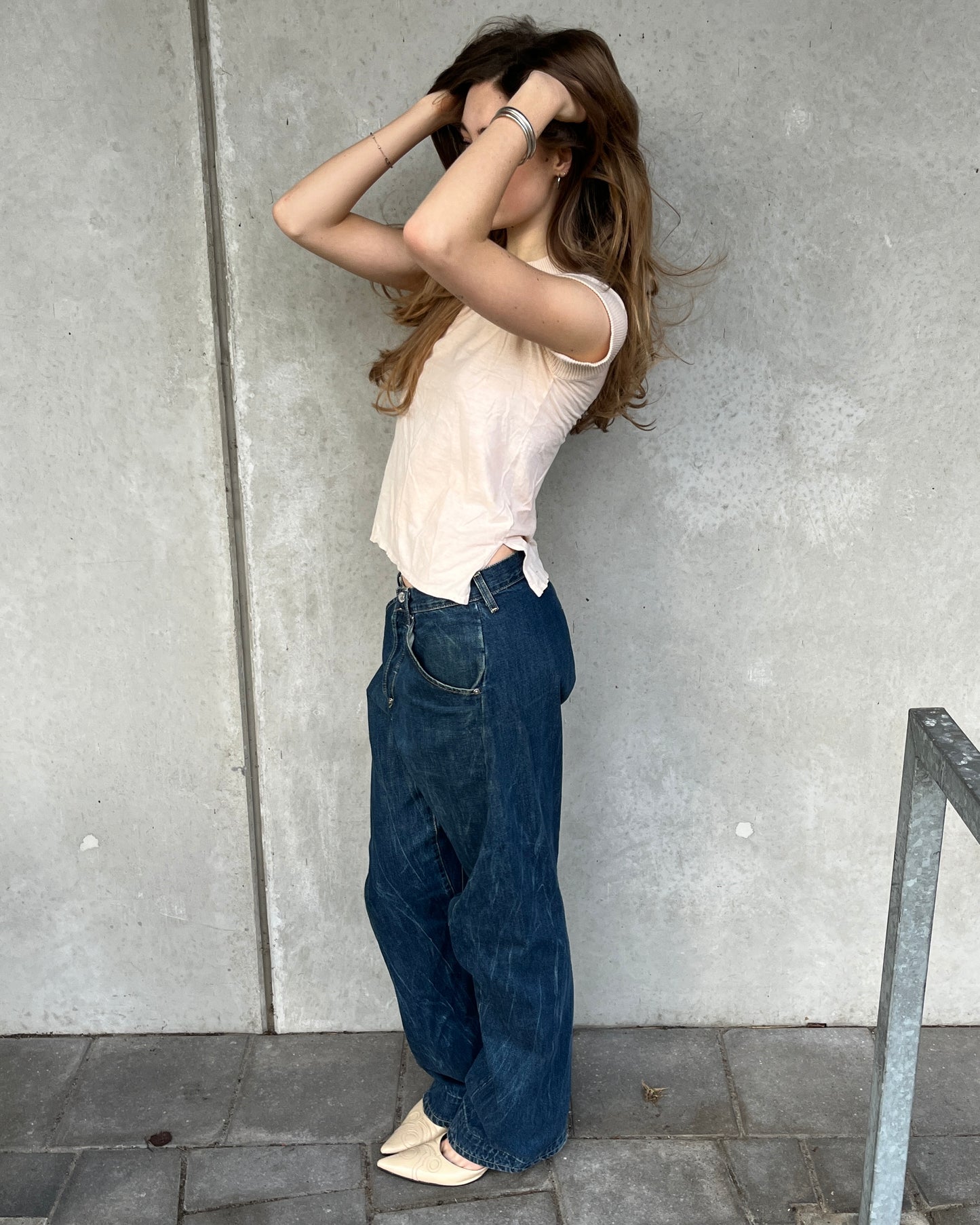 Miu Miu distressed cotton top☆ size S