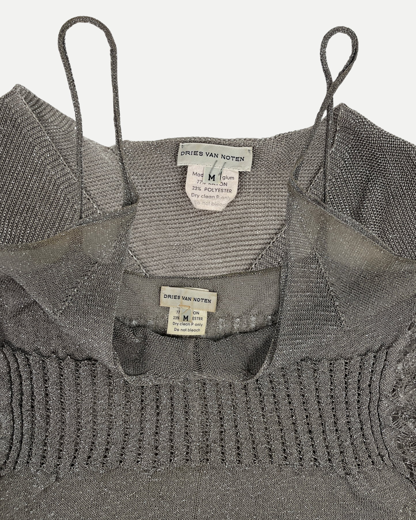 Dries Van Noten metallic knit top ☆ size M