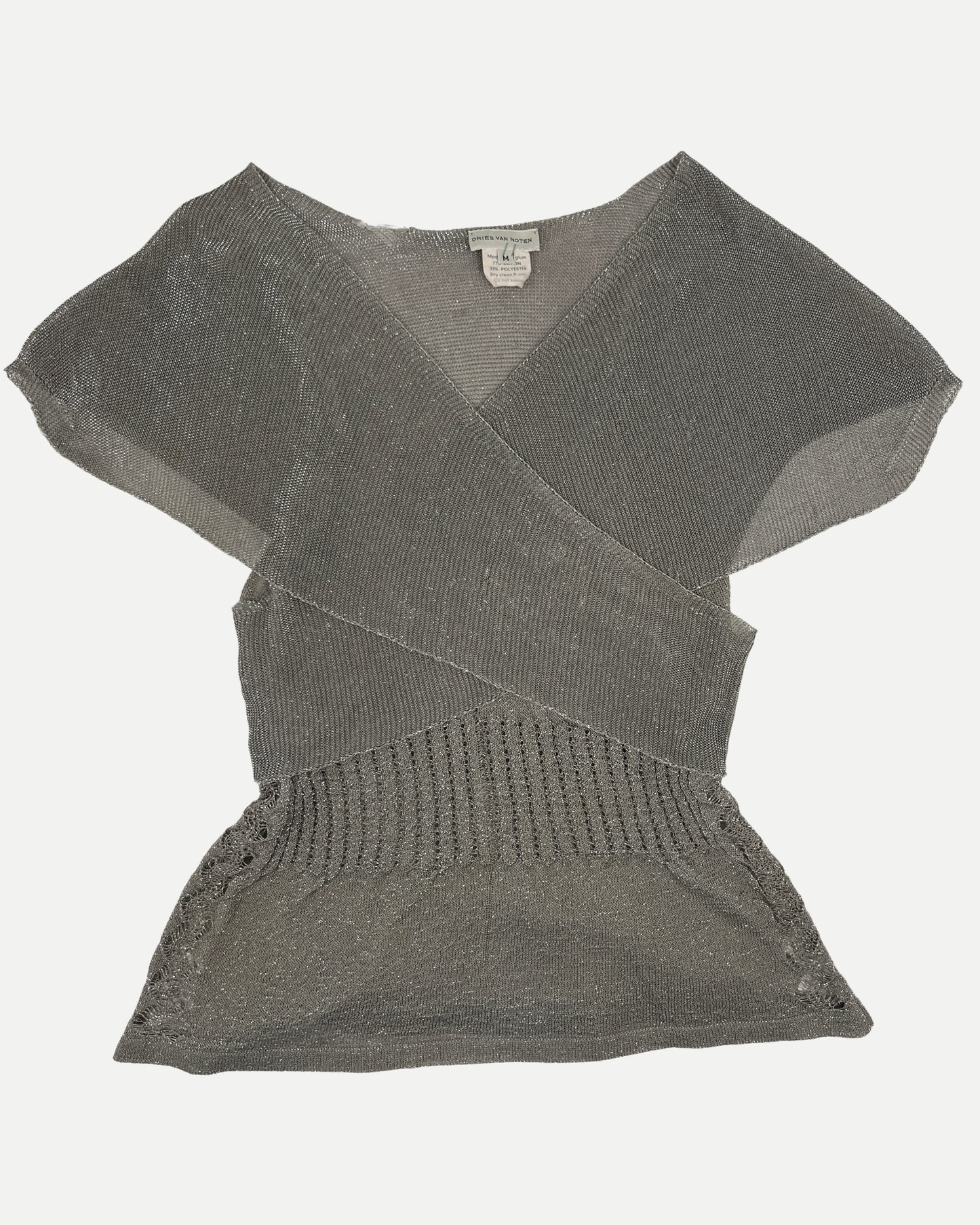 Dries Van Noten metallic knit top ☆ size M